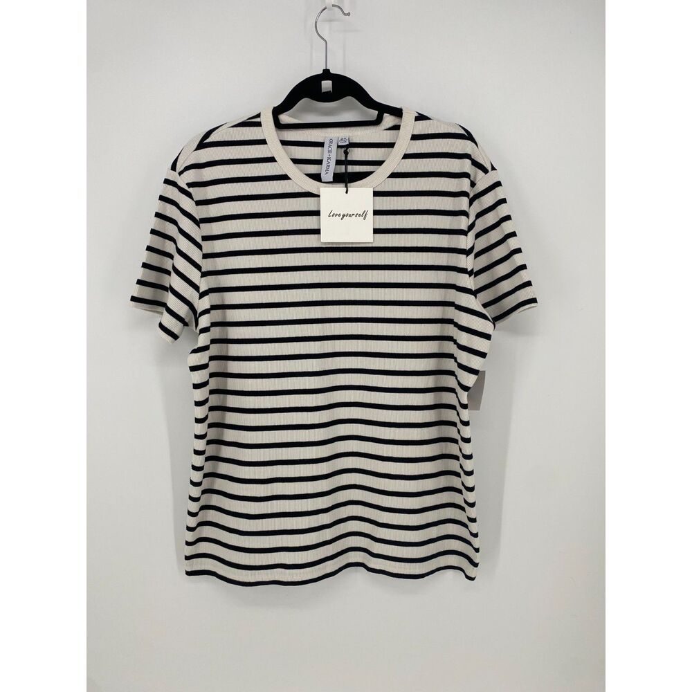NWT Grace+Karma Striped Ringer Tee Womens 2x